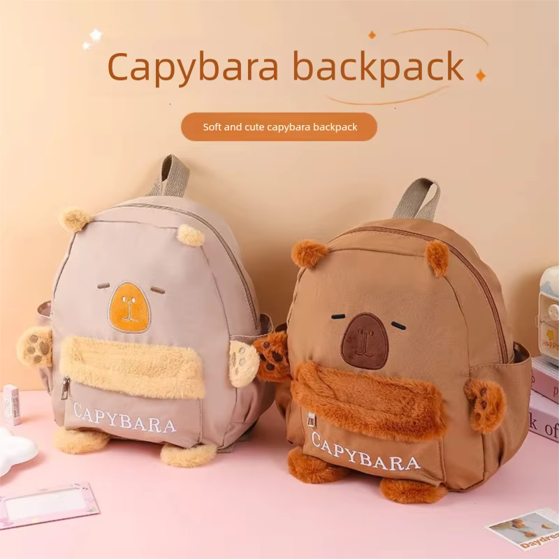 Nouveau Sac à Dos Capybara en Peluche pour Étudiant