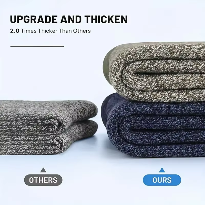 5 paires de chaussettes en laine mérinos pour hommes