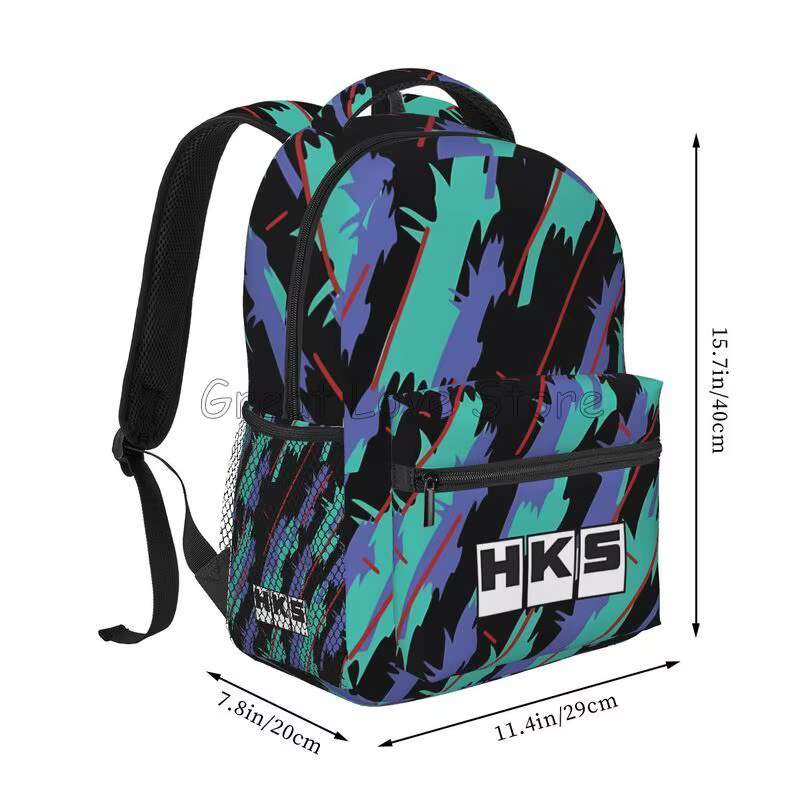 HKS modèle rétro sac à dos pour hommes femmes adolescent étudiant randonnée voyage sac à dos JDM dérive Turbo voiture ordinateur portable sacs en toile