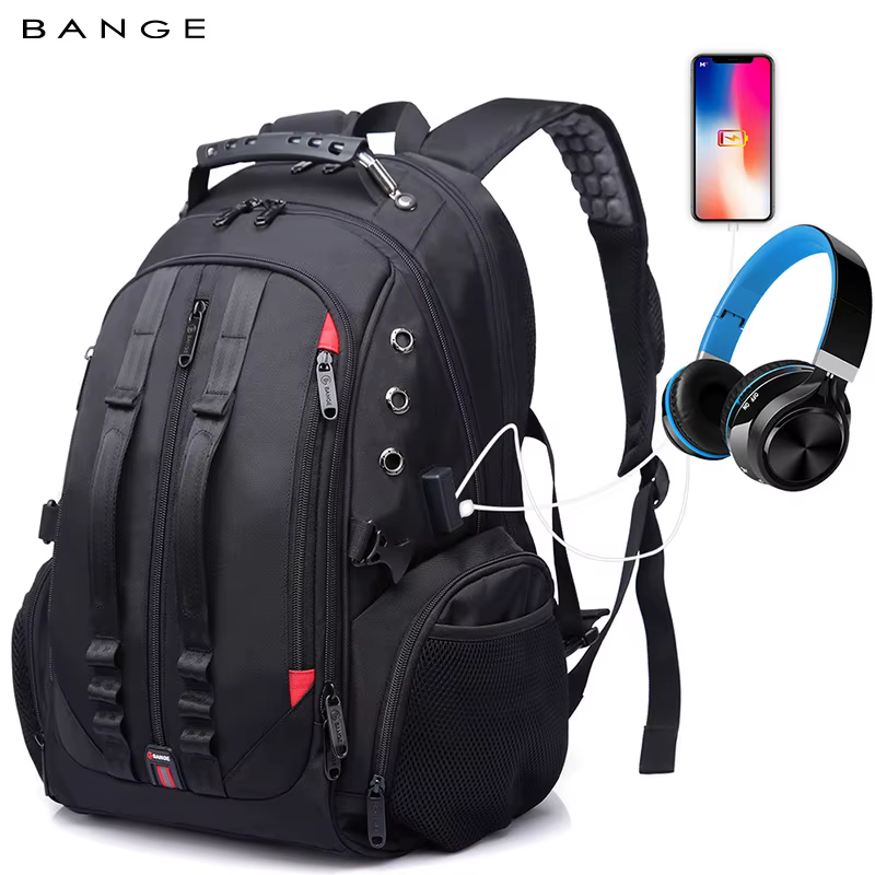 BANGE Big 40L sacs à dos pour hommes Oxford sac à dos étanche sac d'ordinateur d'affaires sac à dos de voyage sac d'école étudiant avec Port USB