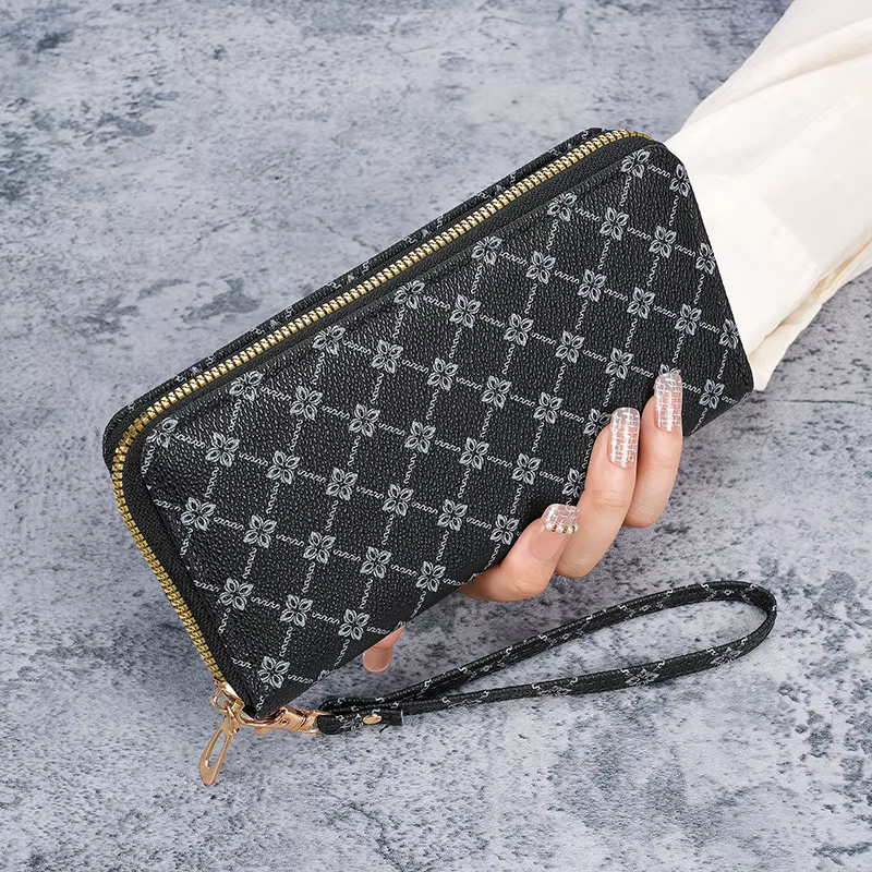 Nouvelle niche tendance européenne et américaine impression longue grande capacité portefeuille multifonctionnel pochette sac en gros