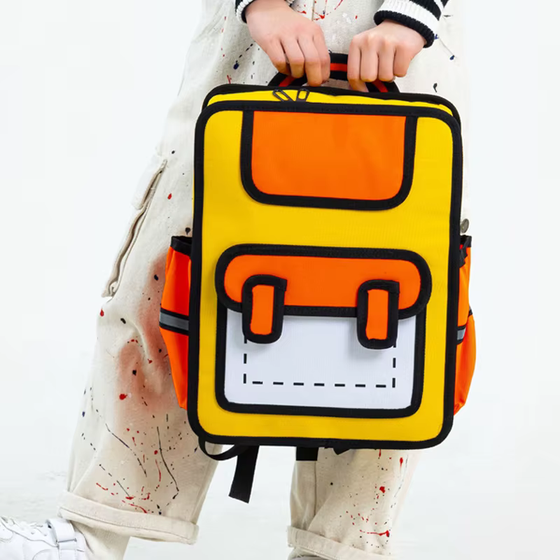 Sac à Dos Bidimensionnel de Dessin Animé 3D pour Élève de la Maternelle