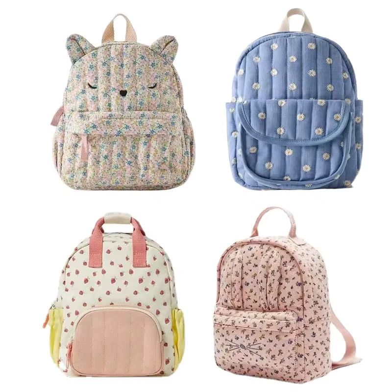 Sac à dos à imprimé floral de dessin animé pour enfants
