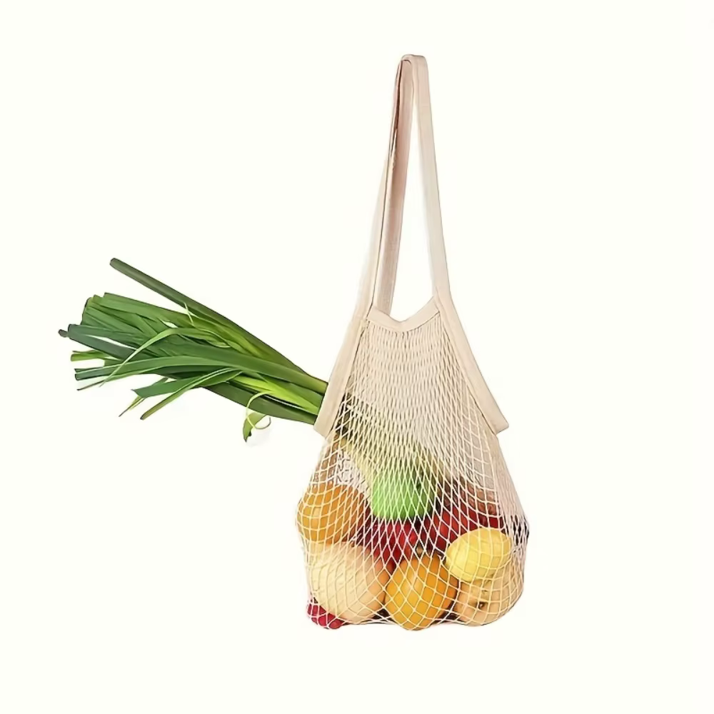 1 sac en maille de coton pur biologique portable