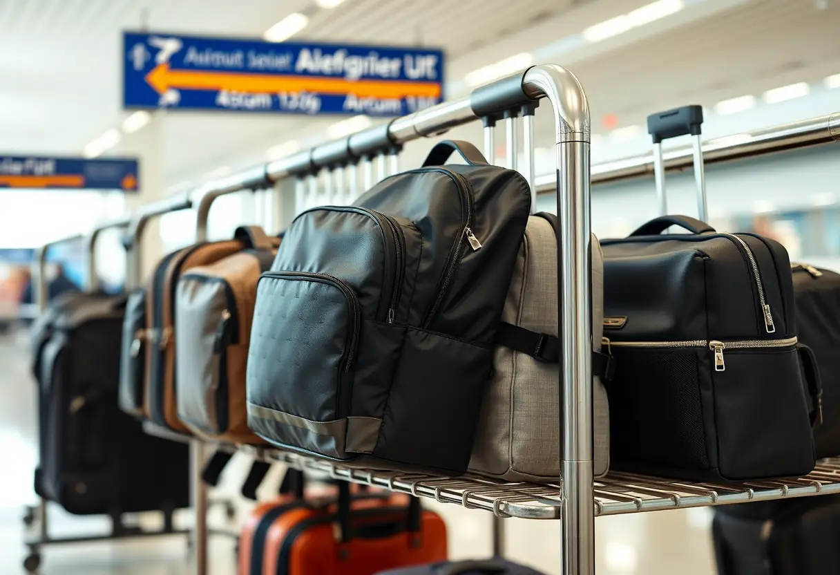 Pile de valises dans un aéroport